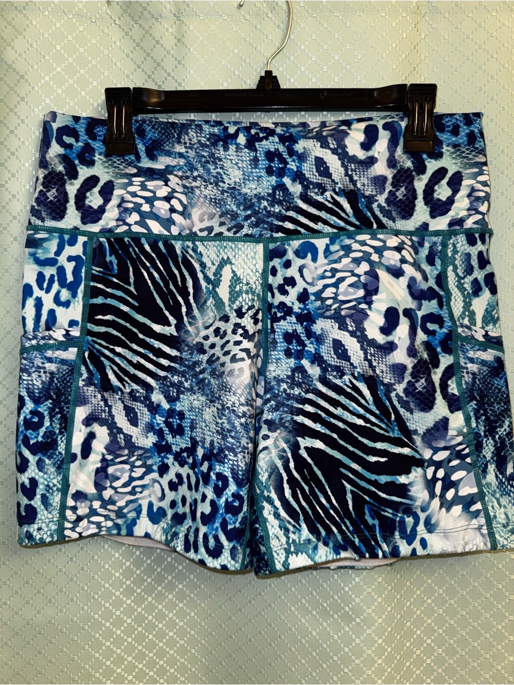 Constantly Varied Gear (CVG) Blue Multi-Print Bike Shorts, 5”, L